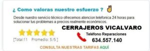cerrajeros Vicalvaro precios